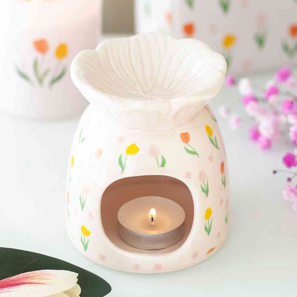 Something Different - Tulip Print and Wax Warmer Ölbrenner/Teelichthalter fürs Raumdüfte - Mehrfarben